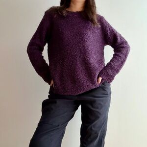 Vintage LT Casuals by Liz Thomas cottagecore Purple Textured Knit Boucle sweater